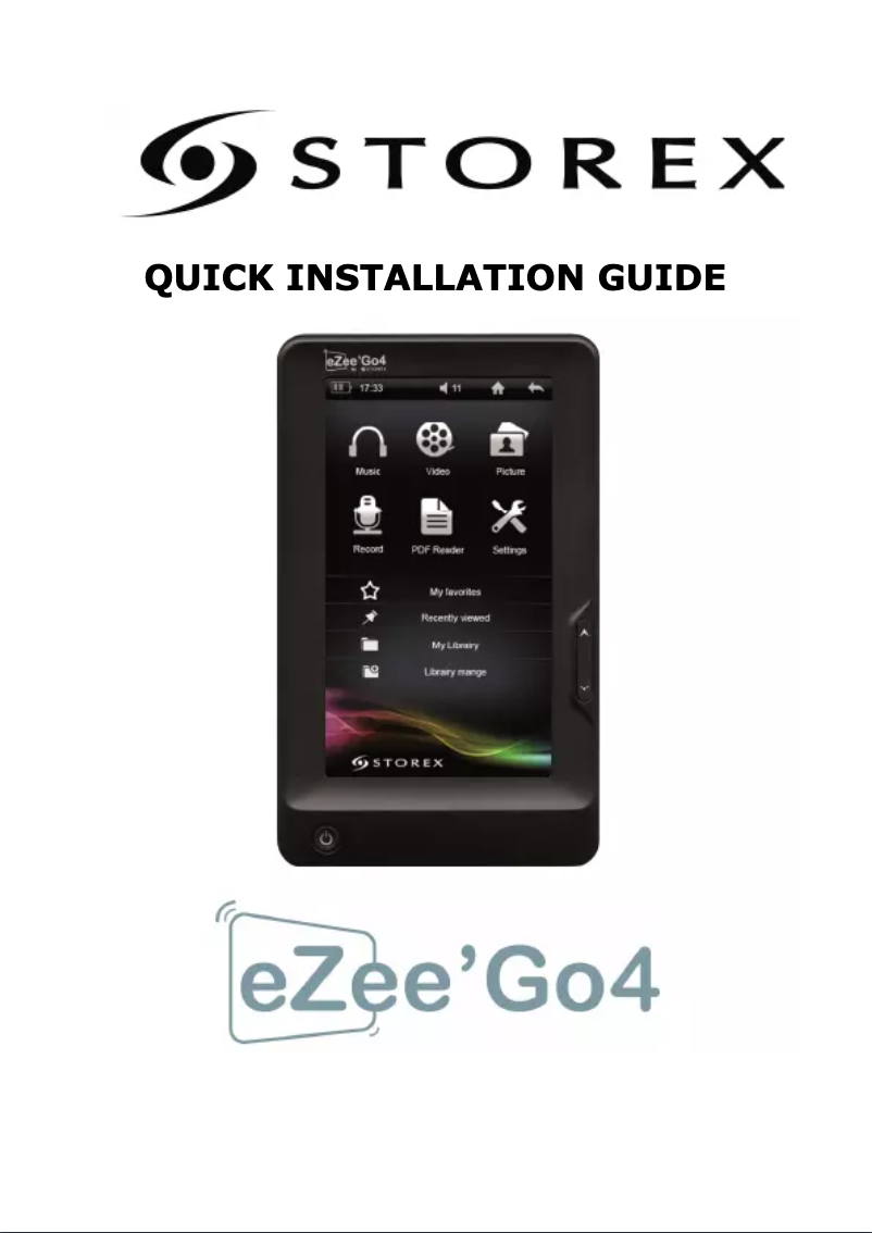 Page n°1 - Manuel utilisateur Storex EZee Go 4