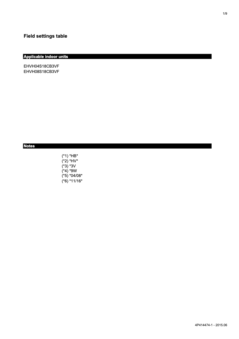 Image de la première page du manuel de l'appareil EHVH04S18CB3VF