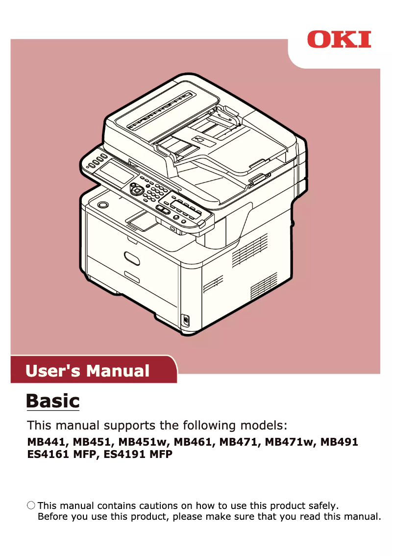 Image de la première page du manuel de l'appareil MB451W