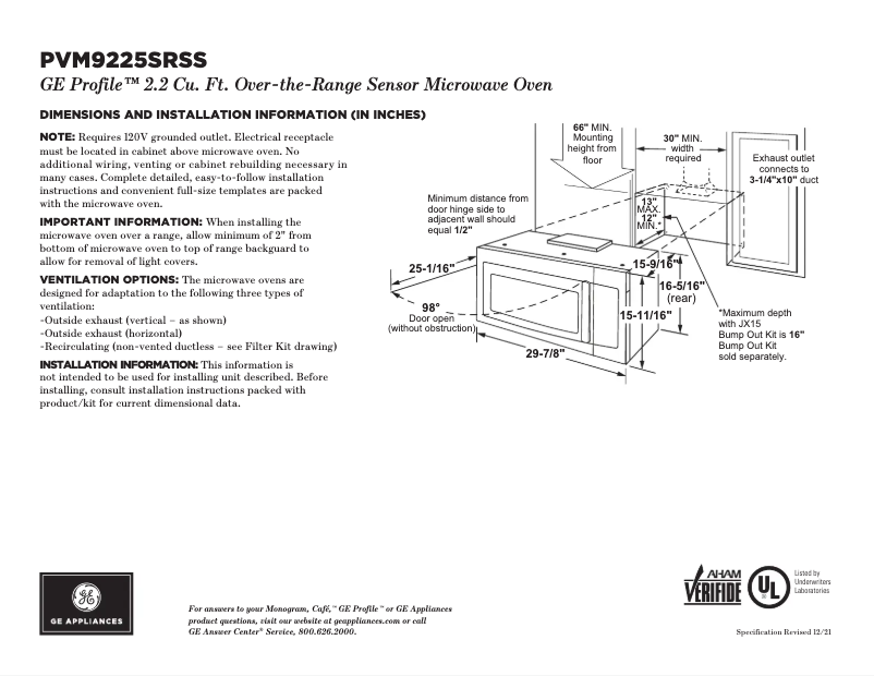 Image de la première page du manuel de l'appareil Profile PVM9225SRSS