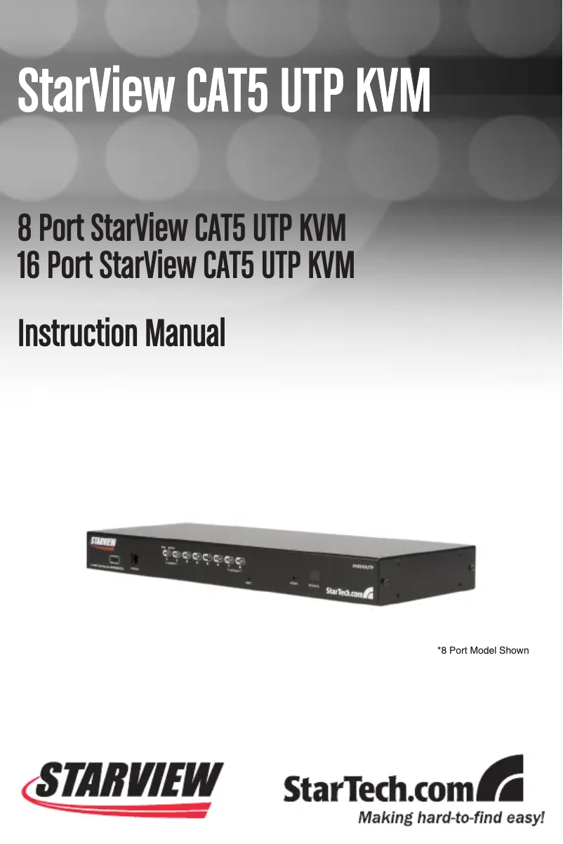 Page n°1 - Manuel utilisateur StarTech.com SV1631DUTP