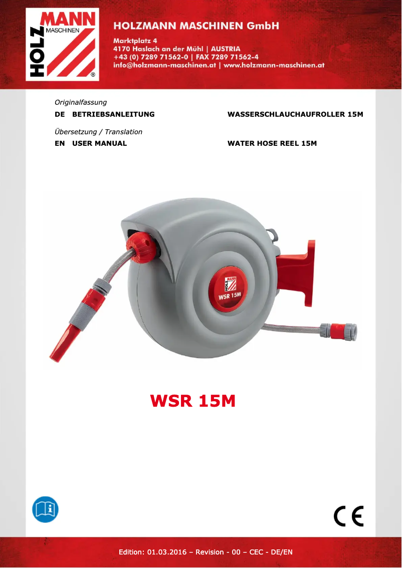 Page n°1 - Manuel utilisateur Holzmann WSR15M