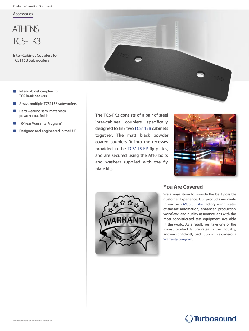 Page n°1 - Fiche technique Turbosound TCS-FK3