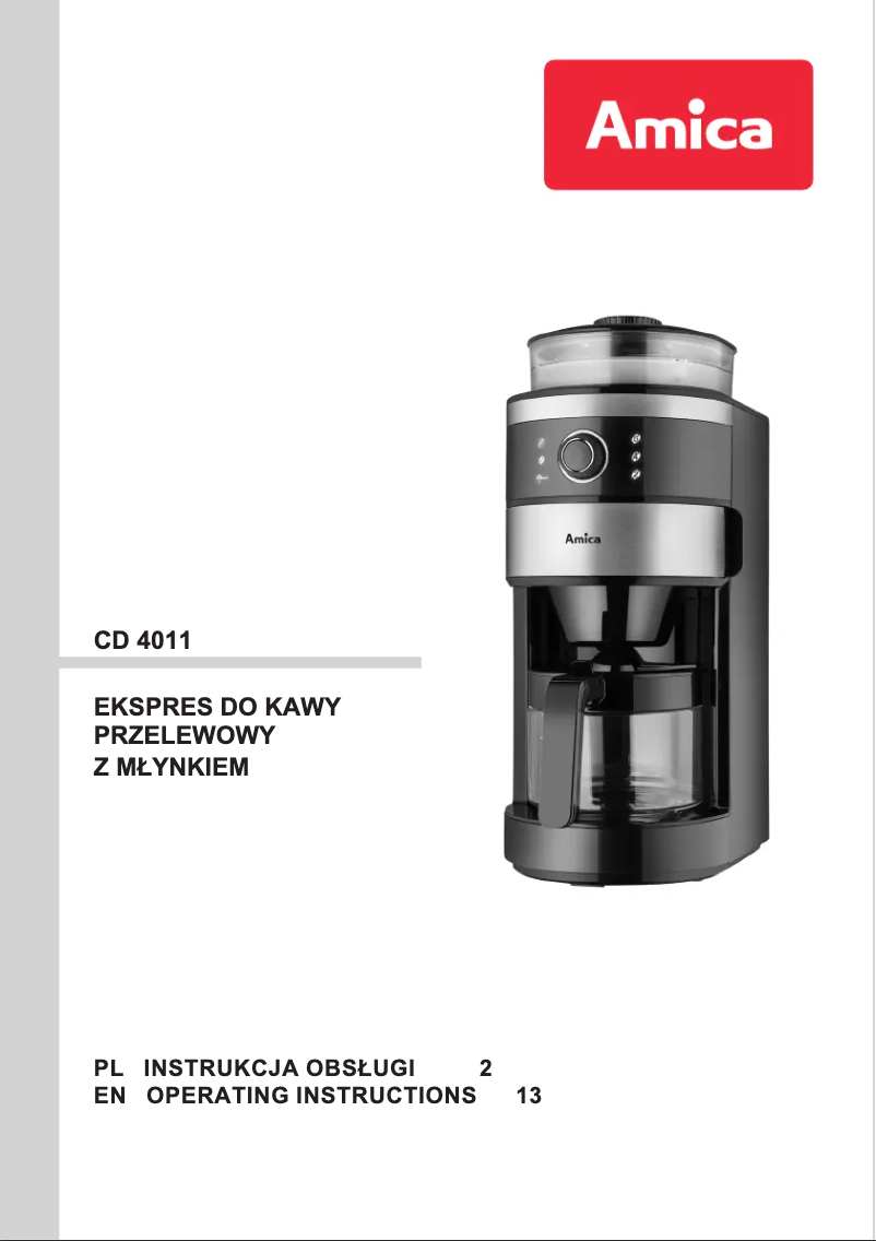 Page n°1 - Manuel utilisateur Amica CD 4011