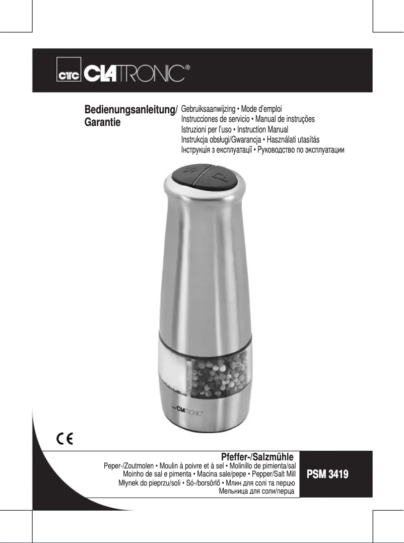 Page 1 de la notice Manuel utilisateur Clatronic PSM 3419