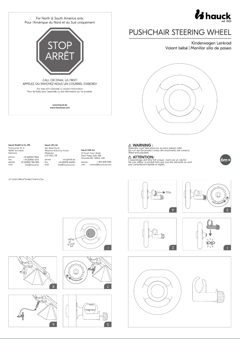 Page n°1 - Manuel utilisateur Hauck Pushchair Steering Wheel
