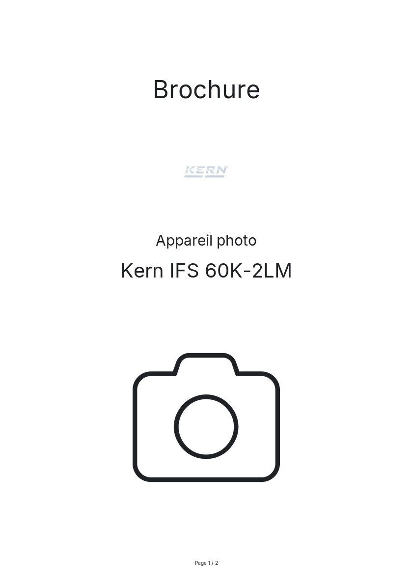 Page n°1 - Brochure Kern IFS 60K-2LM