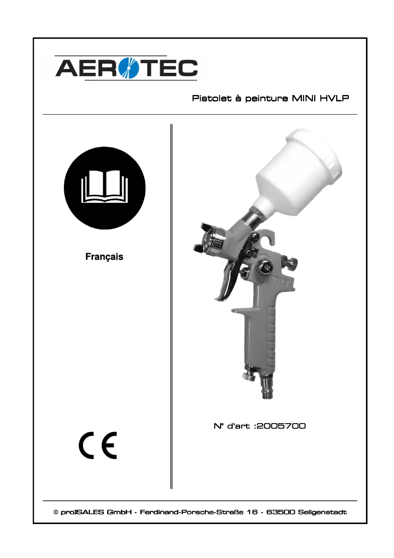 Page 1 de la notice Manuel utilisateur Aerotec Mini HVLP