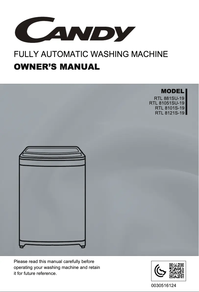 Page 1 de la notice Manuel utilisateur Candy RTL 81051SU-19