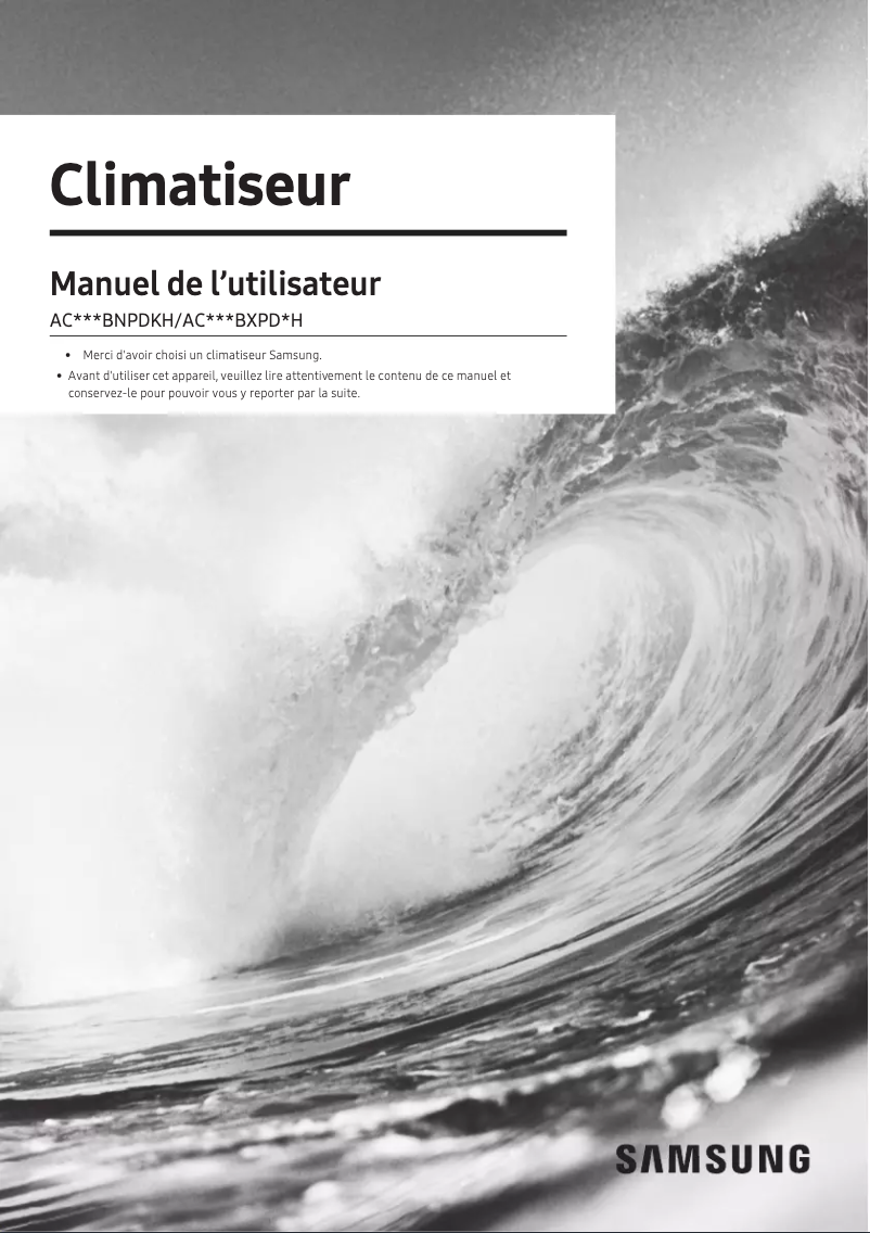 Image de la première page du manuel de l'appareil AC100BNPDKH