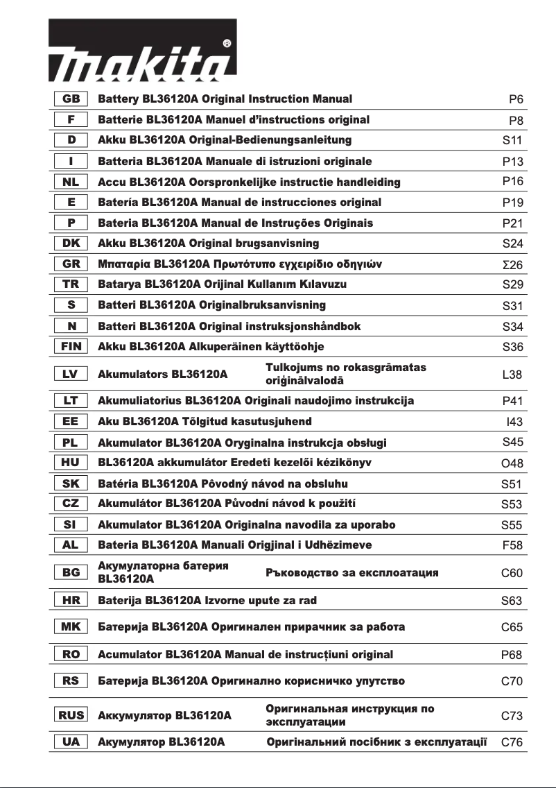 Page 1 de la notice Manuel utilisateur Makita 197718-3