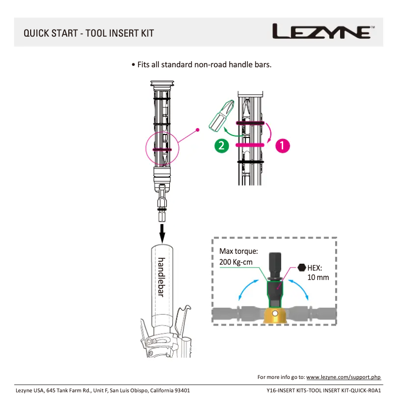 Página 1 del manual Manual de usuario Lezyne Tool Insert Kit
