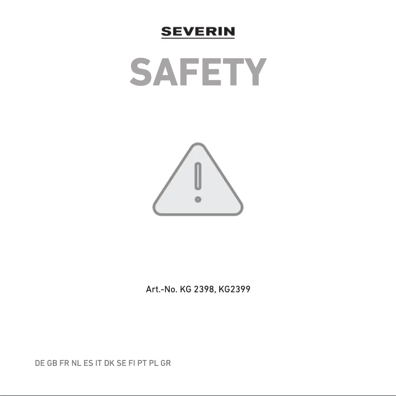 Image de la première page du manuel de l'appareil KG 2398