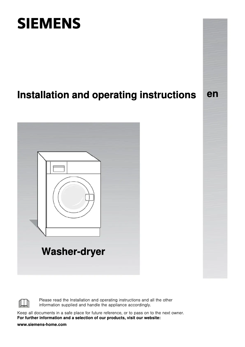 Page 1 de la notice Manuel utilisateur Siemens WK12D320EE