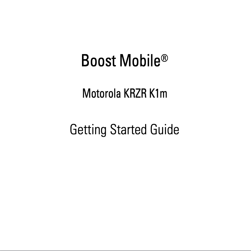 Page 1 de la notice Guide de démarrage rapide Motorola KRZR K1m