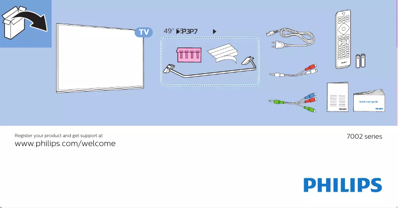 Page 1 of the manual Quick Start Guide Philips 7000 series 49PUS7002