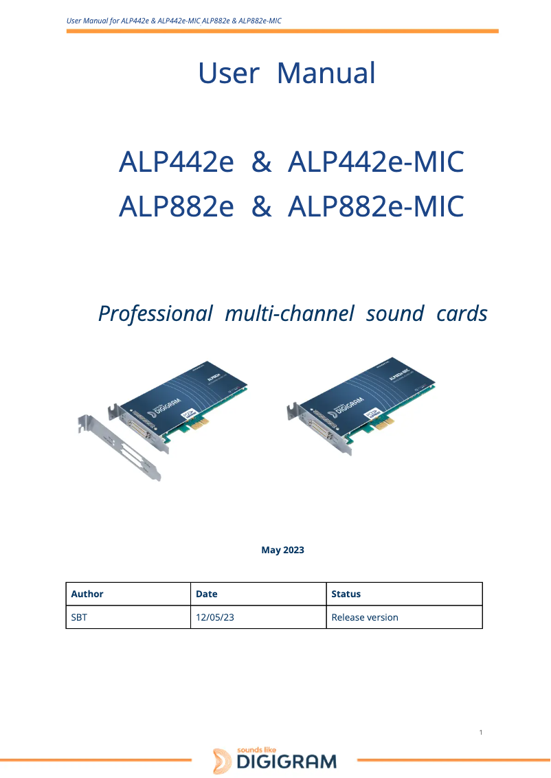 Image de la première page du manuel de l'appareil ALP882e-MIC