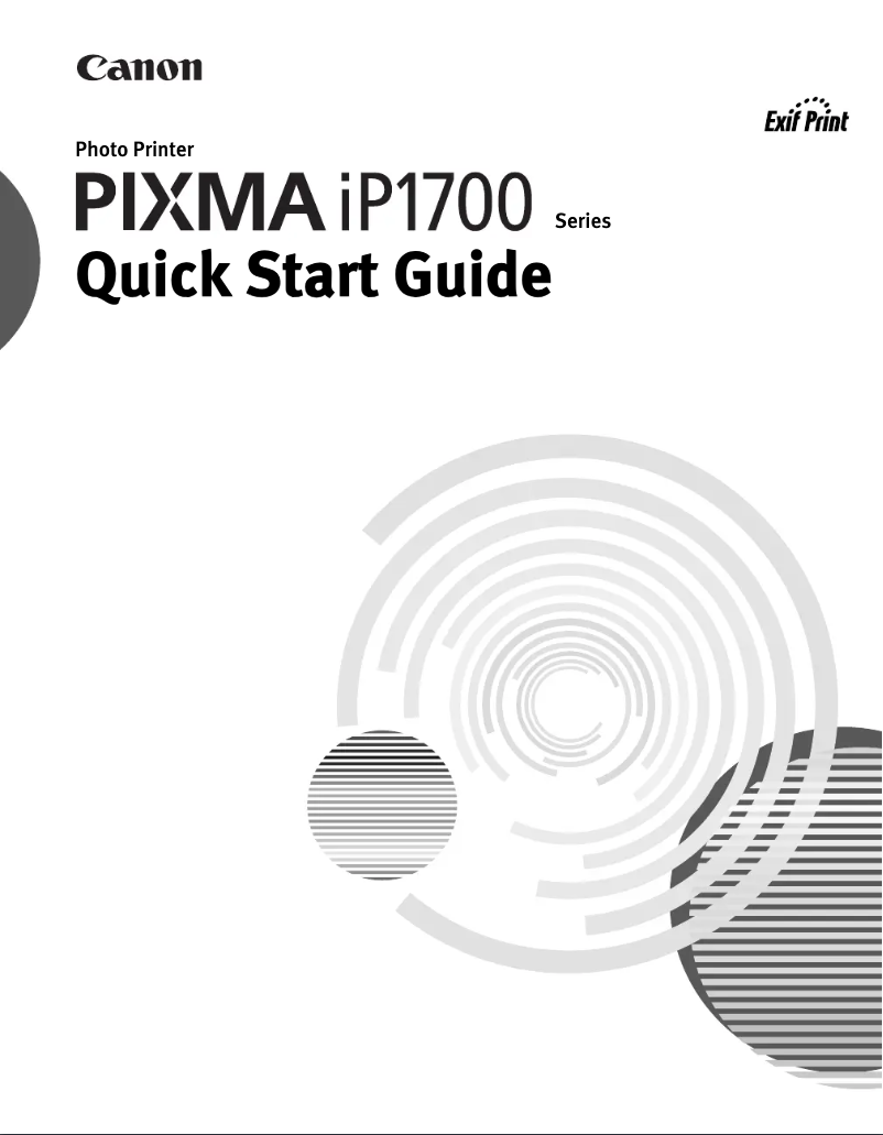 Page 1 de la notice Guide de démarrage rapide Canon Pixma iP1700
