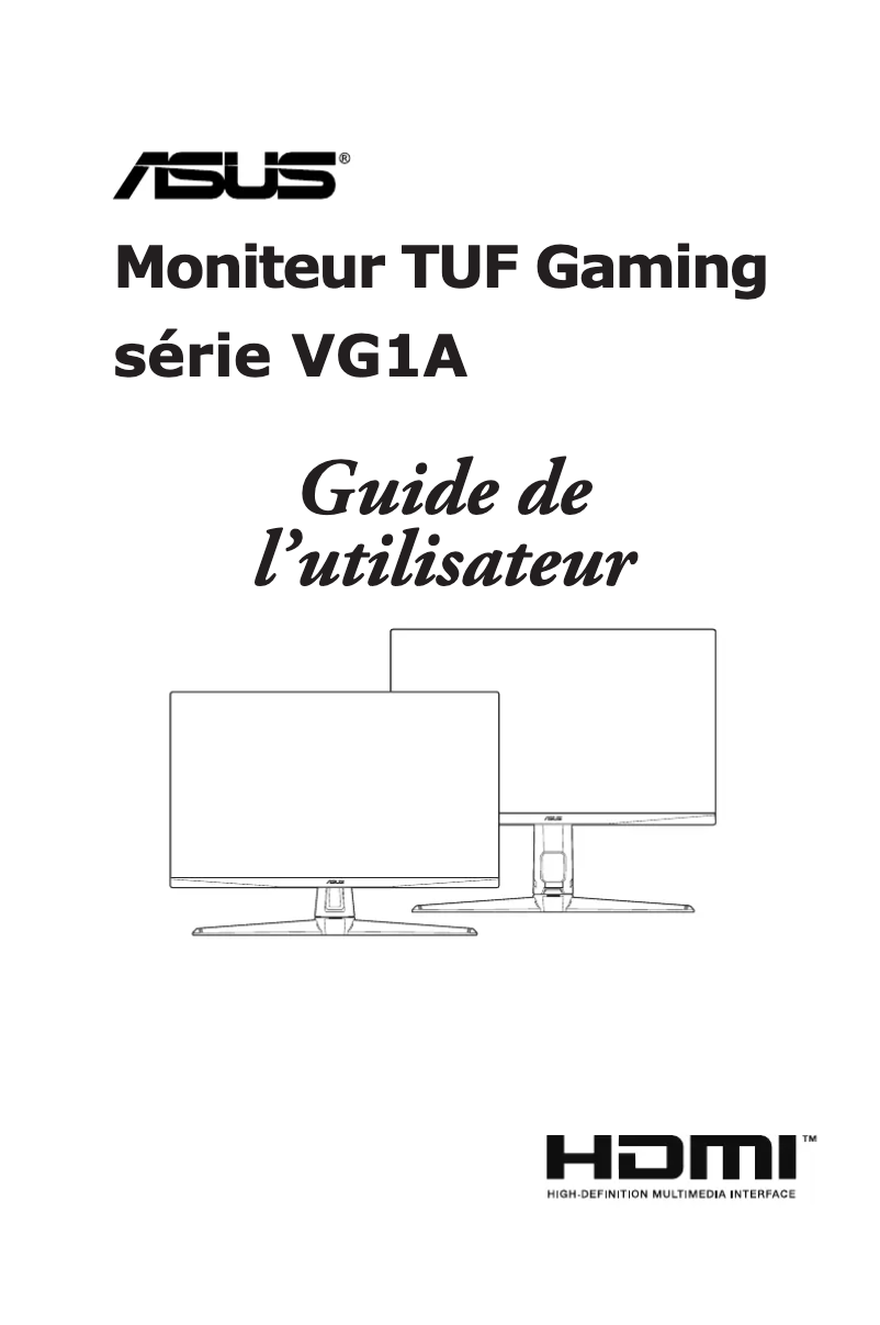 Page 1 de la notice Manuel utilisateur Asus TUF Gaming VG27AQL1A