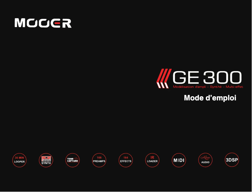 Page 1 de la notice Manuel utilisateur Mooer GE300