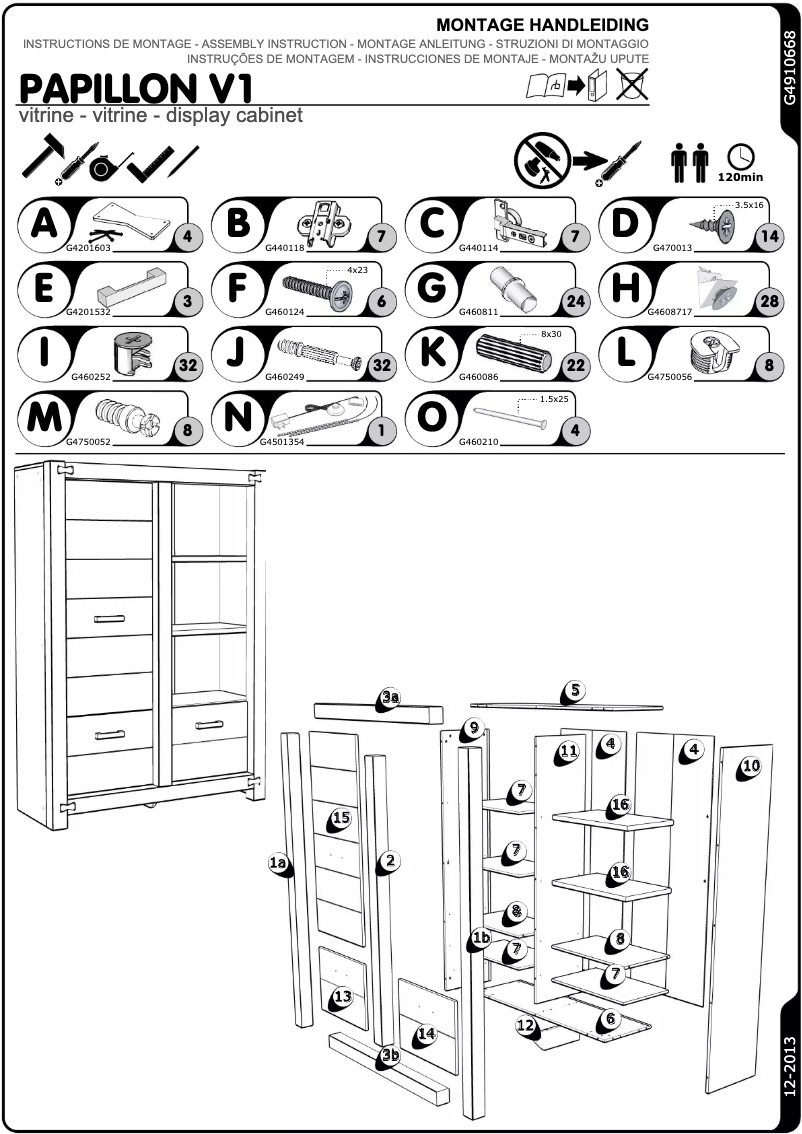 Page 1 de la notice Manuel utilisateur Profijt Meubel Punda