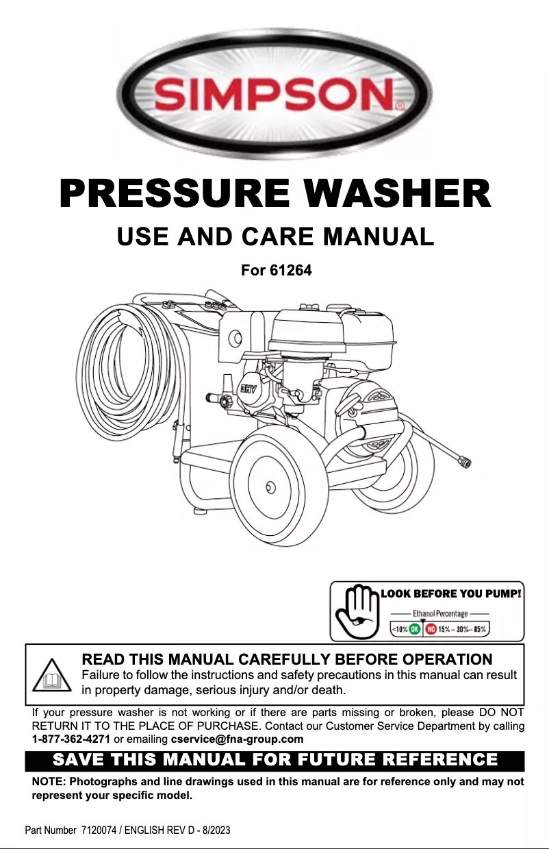 Page 1 de la notice Manuel utilisateur Simpson PowerShot PS-61264