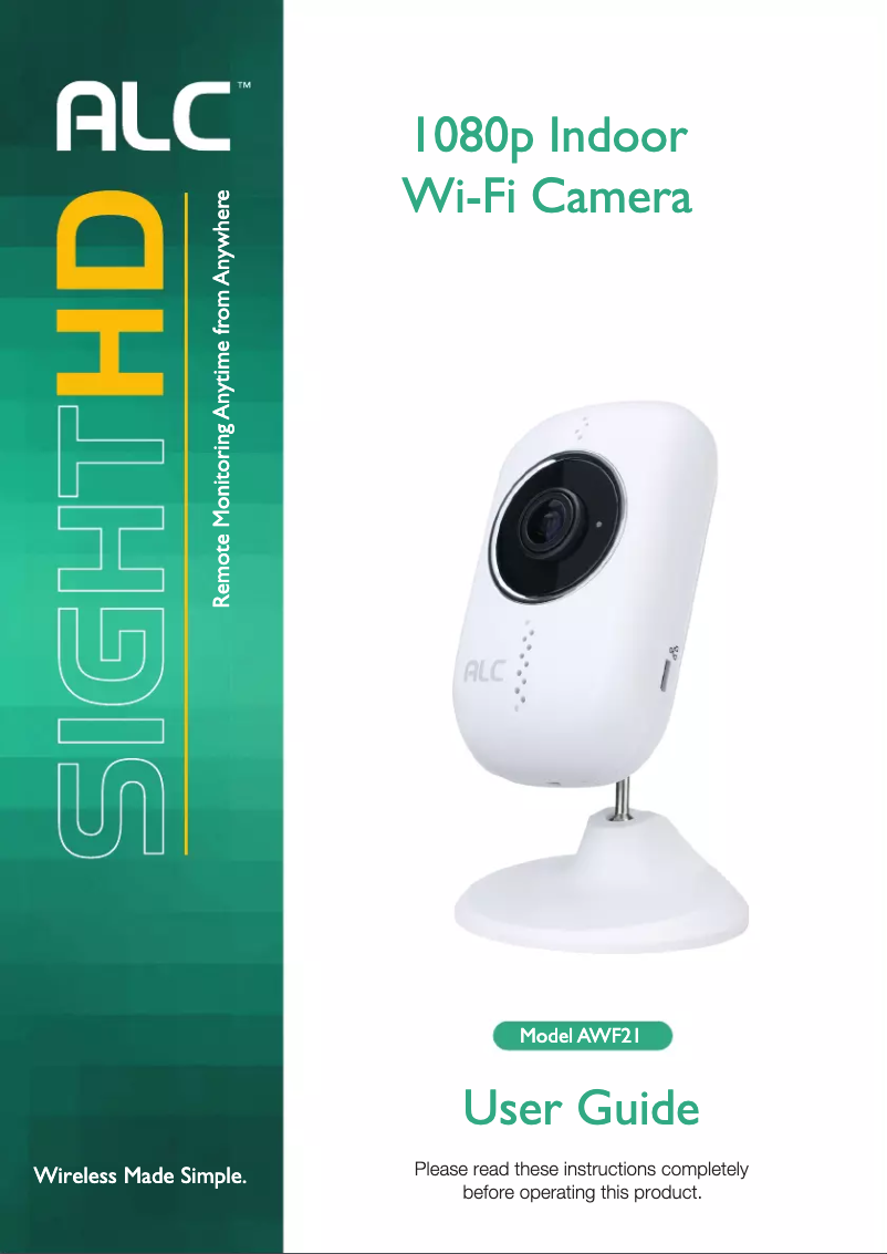 Image de la première page du manuel de l'appareil SightHD AWF21