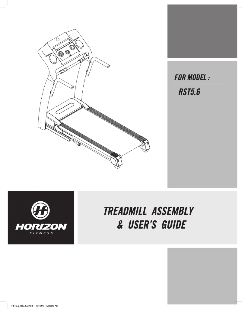 Image de la première page du manuel de l'appareil RST5.6