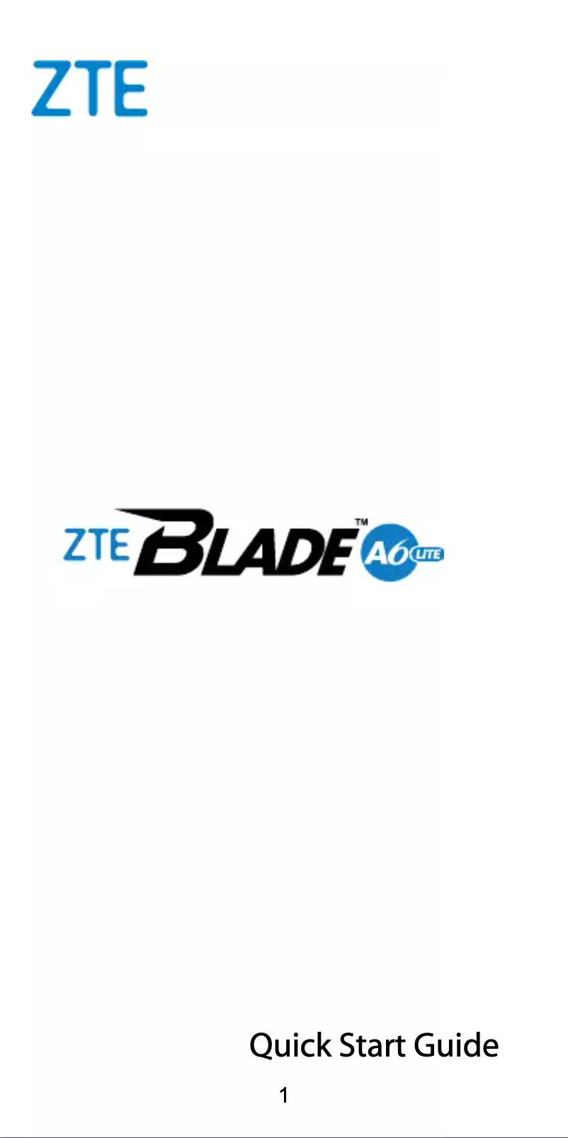 Page n°1 - Manuel utilisateur ZTE Blade A6 Lite
