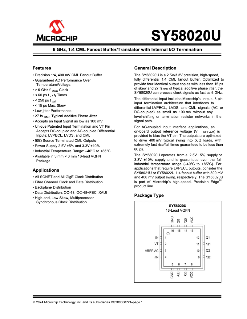 Image de la première page du manuel de l'appareil SY58020U