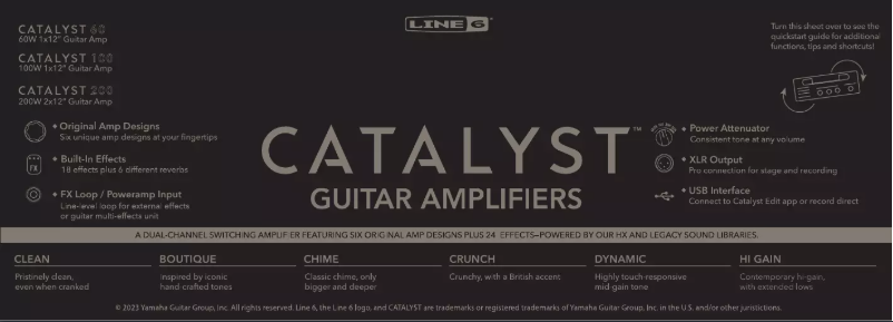 Page n°1 - Fiche technique Line 6 Catalyst 100