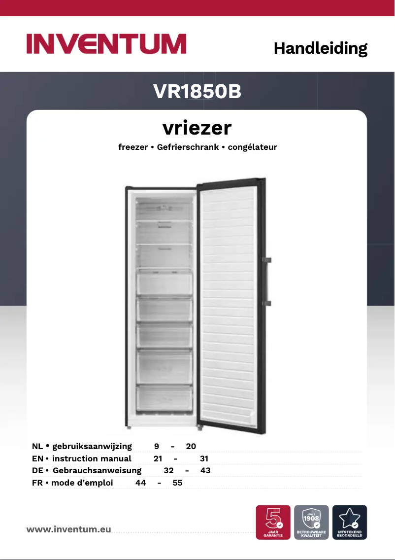 Page 1 de la notice Manuel utilisateur Inventum VR1850B