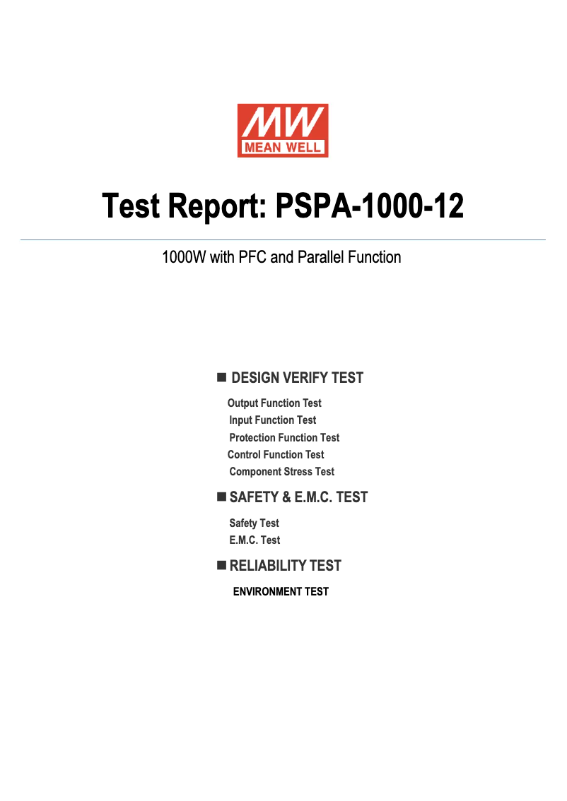 Image de la première page du manuel de l'appareil PSPA-1000-12