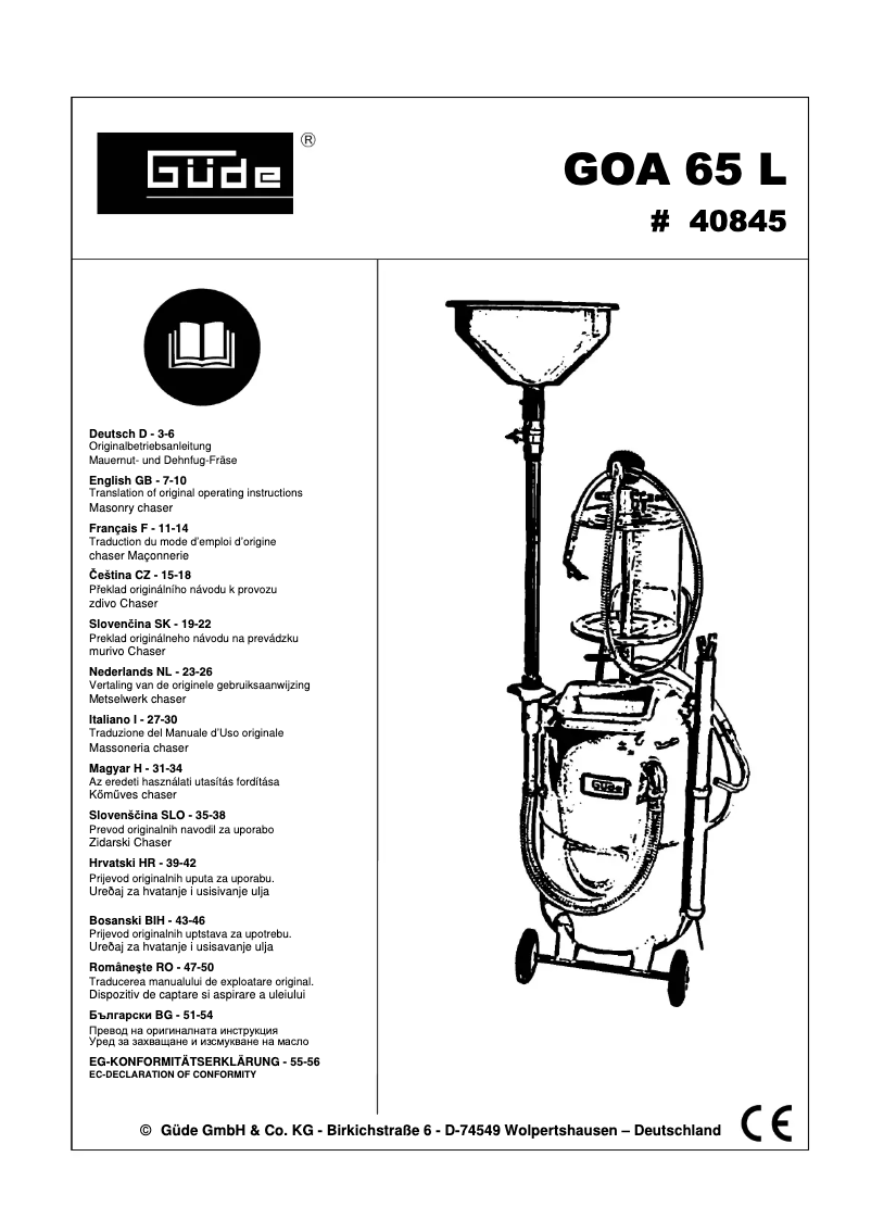 Image de la première page du manuel de l'appareil GOA 65