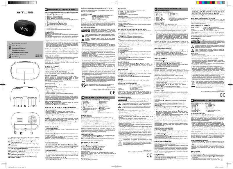 Page 1 de la notice Manuel utilisateur Muse M-155 CR