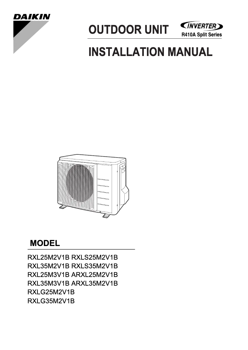 Page 1 de la notice Manuel utilisateur Daikin RXLS35M2V1B