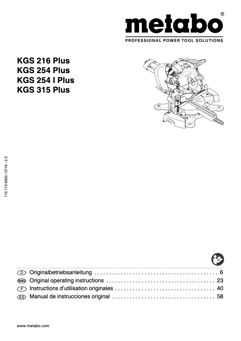 Image de la première page du manuel de l'appareil KGS 254 I Plus