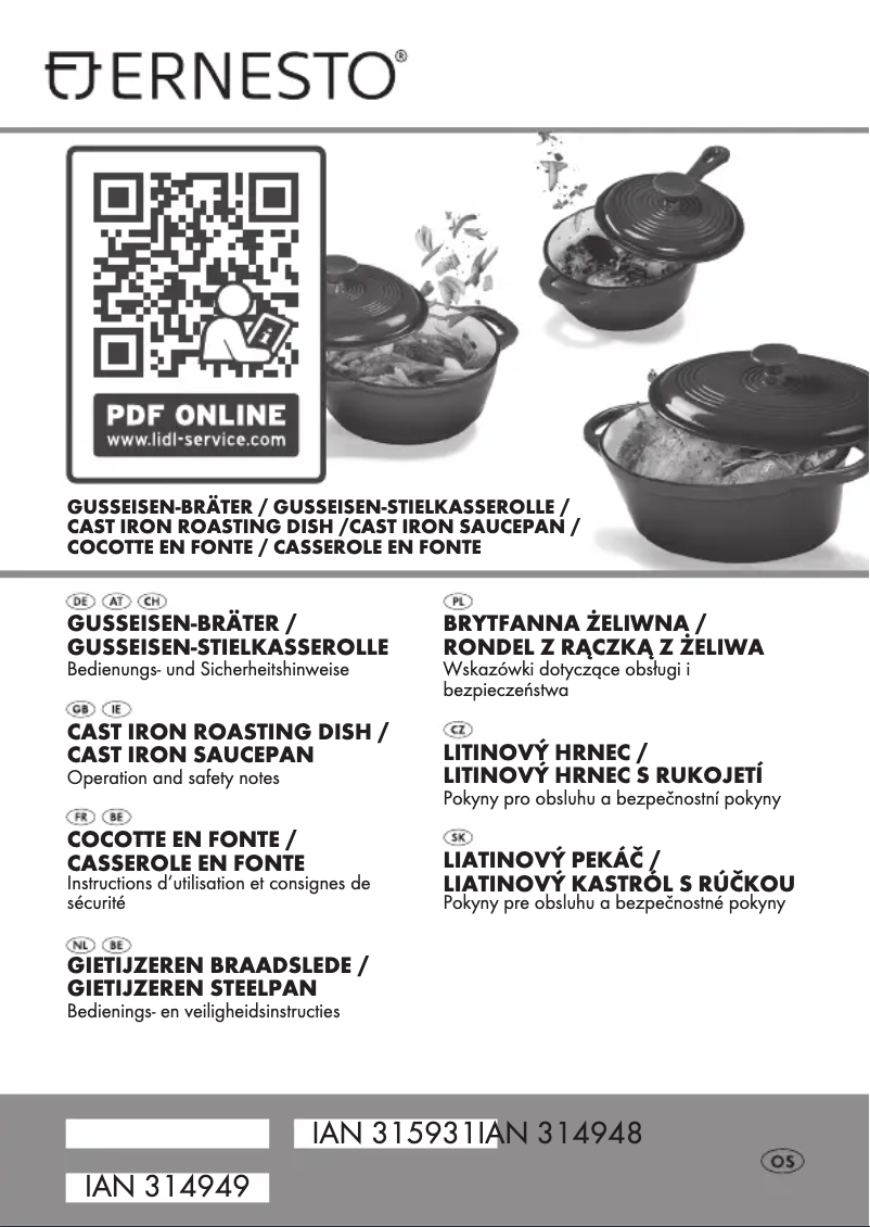 Page 1 de la notice Manuel utilisateur Ernesto IAN 285568