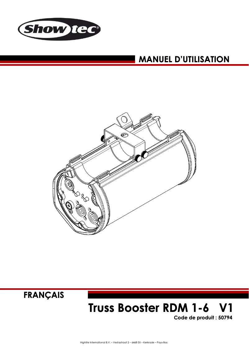 Image de la première page du manuel de l'appareil Truss Booster RDM 1-6