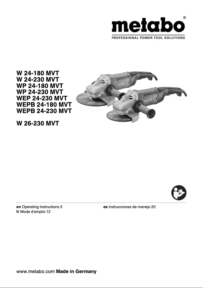 Page n°1 - Manuel utilisateur Metabo WP 24-180 MVT