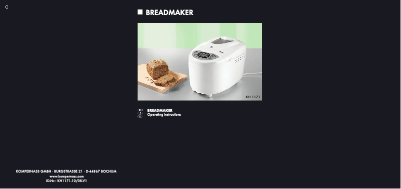 Imagen de la primera página del manual del dispositivo KH 1171