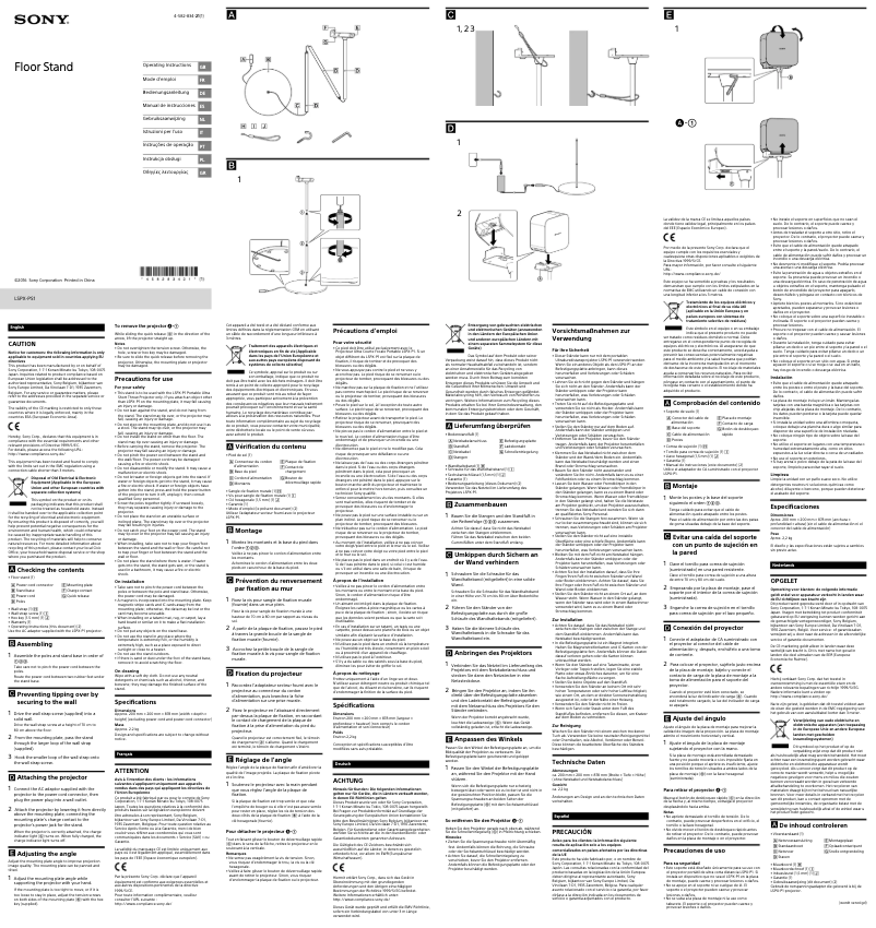 Page 1 de la notice Manuel utilisateur Sony LSPX-PS1