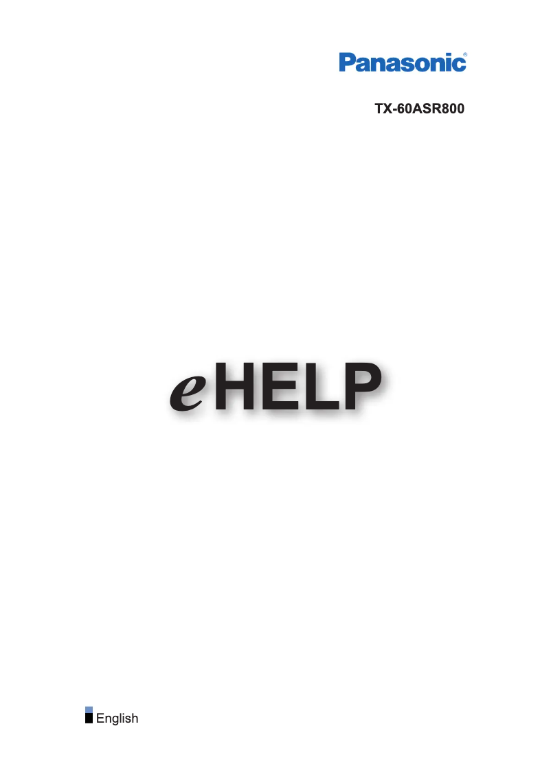 Image de la première page du manuel de l'appareil Viera TX-60ASR800