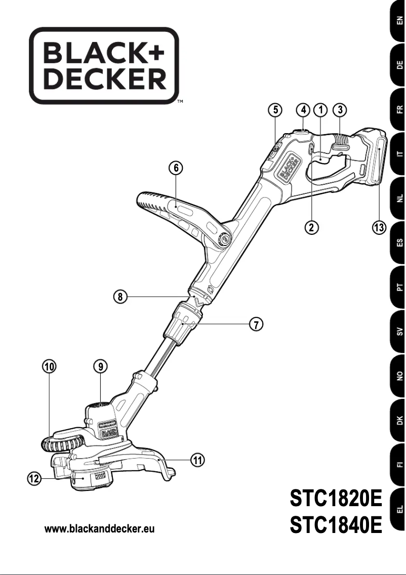 Page 1 de la notice Manuel utilisateur Black & Decker STC1820EPCF