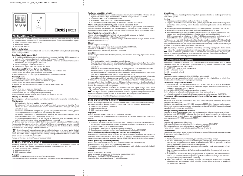 Imagen de la primera página del manual del dispositivo E0202