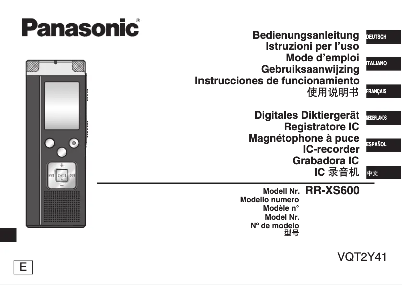 Page 1 de la notice Manuel utilisateur Panasonic RR-XS600