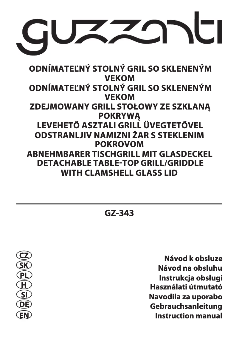 Image de la première page du manuel de l'appareil GZ-343