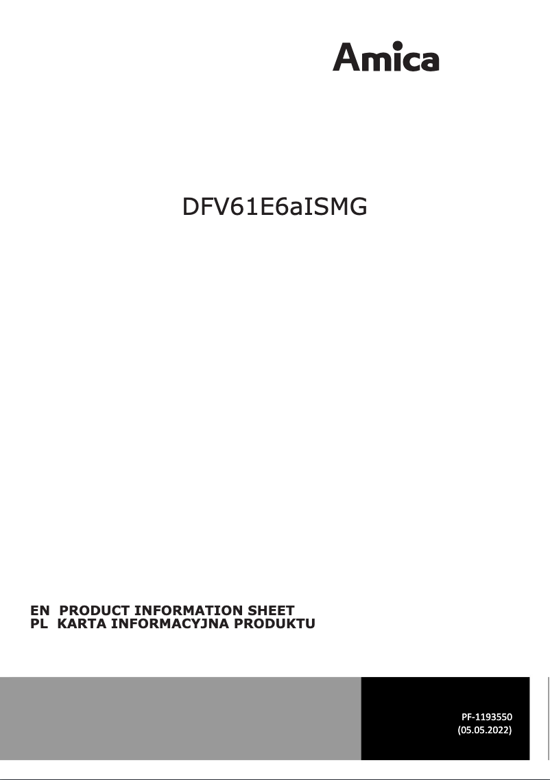 Image de la première page du manuel de l'appareil DFV61E6aISMG