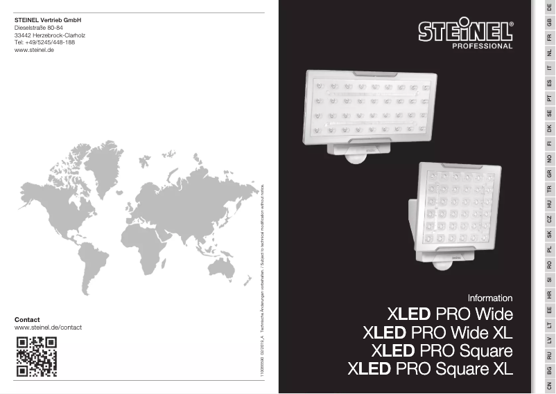 Page 1 de la notice Manuel utilisateur Steinel XLED PRO Wide