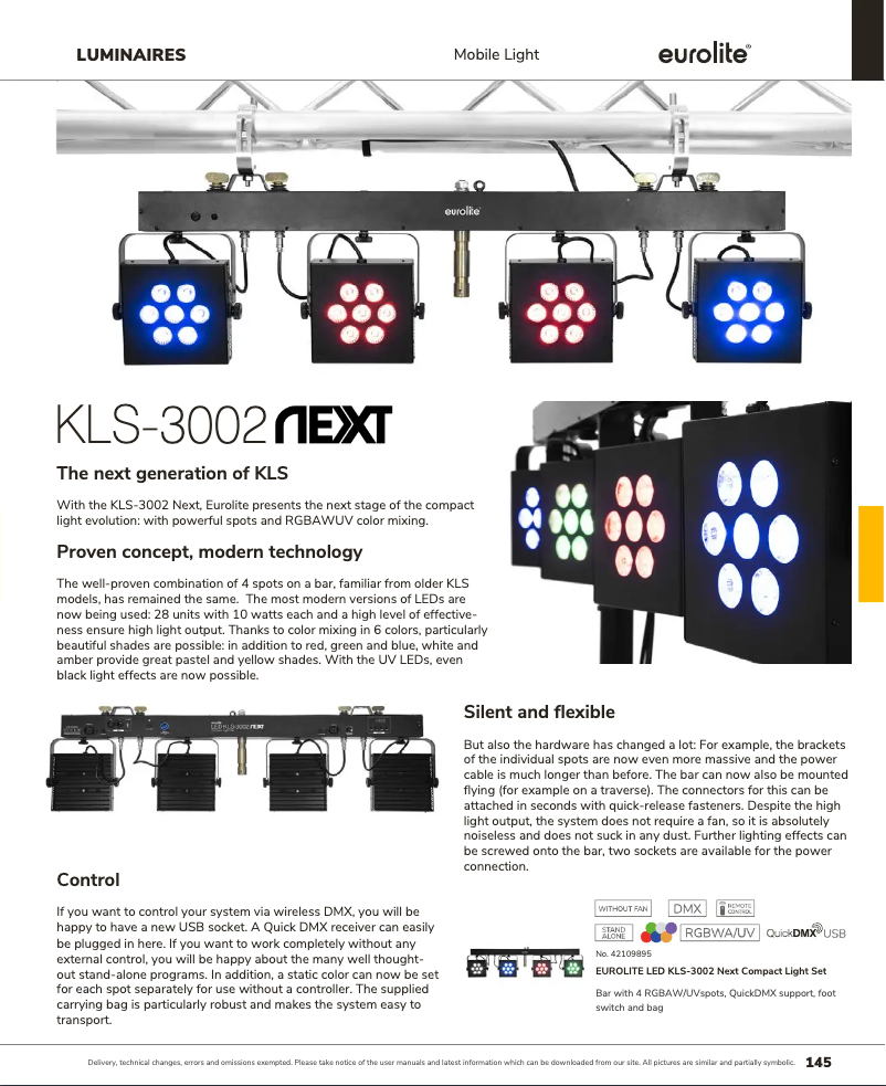 Image de la première page du manuel de l'appareil LED KLS-3002 Next